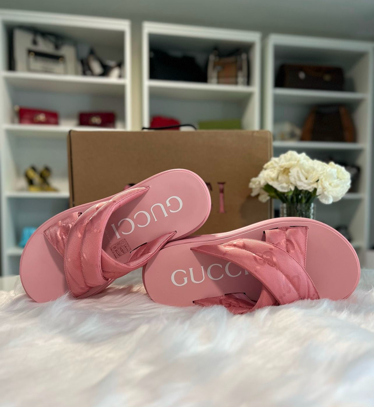 Gucci Cloth Mules Rosa