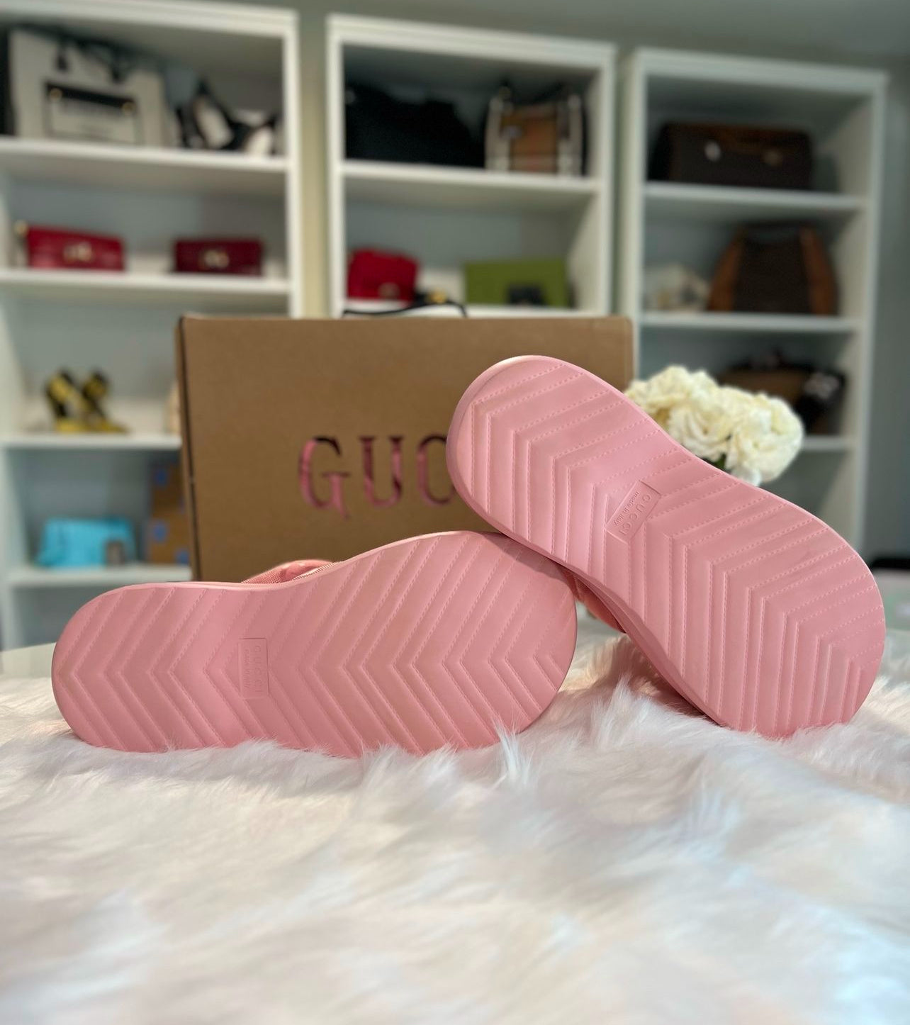 Gucci Cloth Mules Rosa