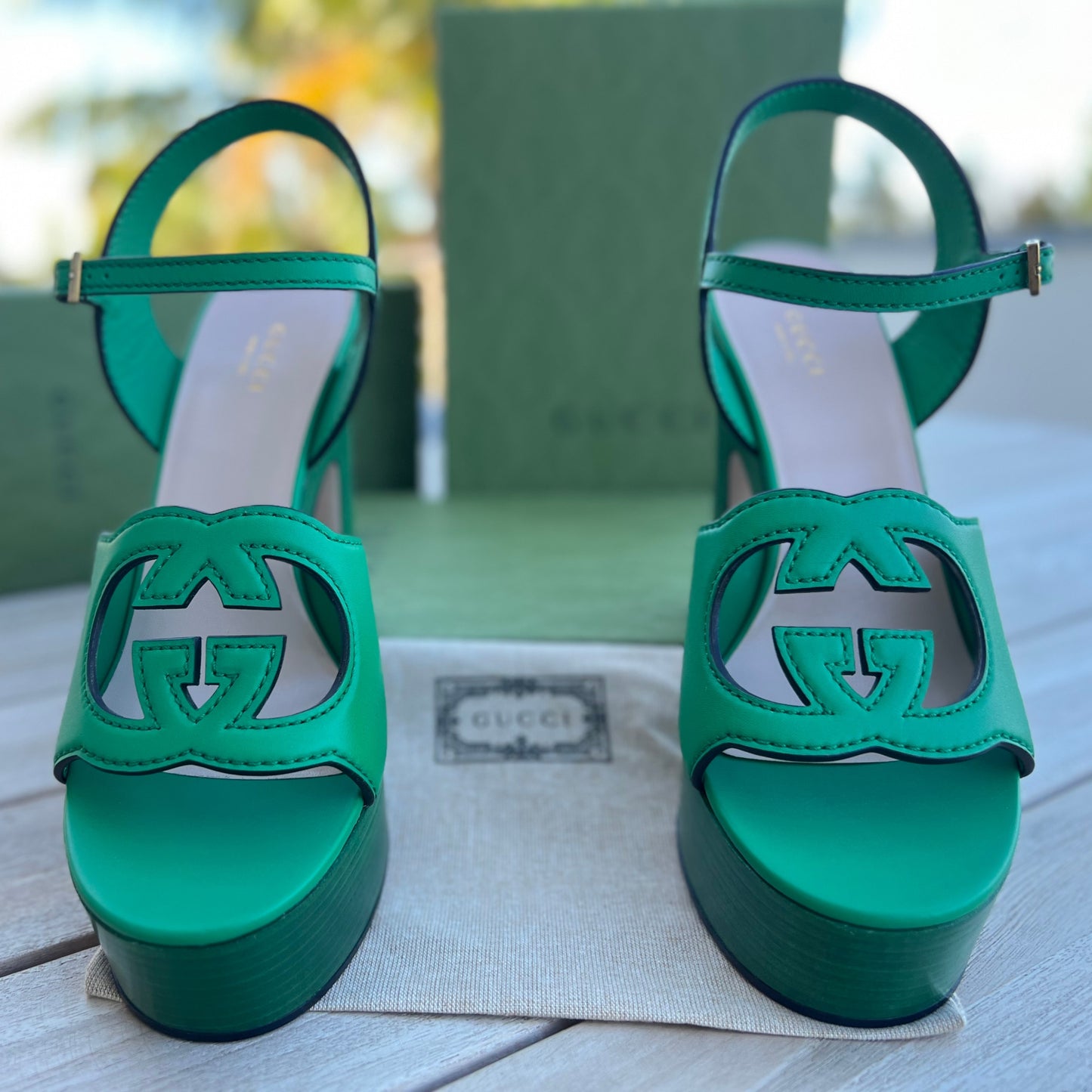 Gucci GG - Sandália Verde