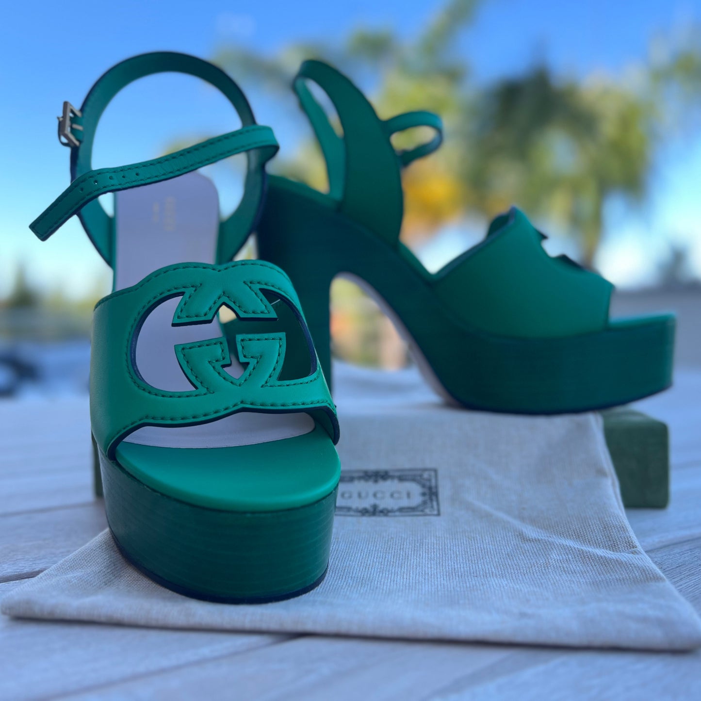 Gucci GG - Sandália Verde