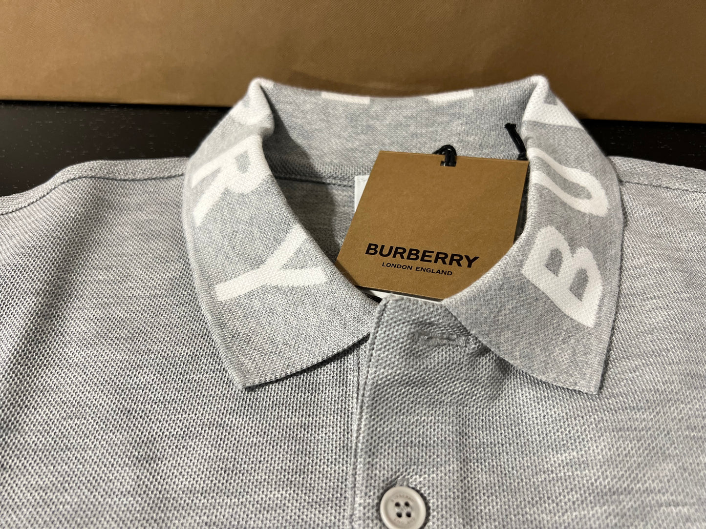 Polo Burberry Ryland Pale Grey Mela - Cinza