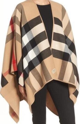 Burberry Charlotte Reversible Cape Poncho - Camel